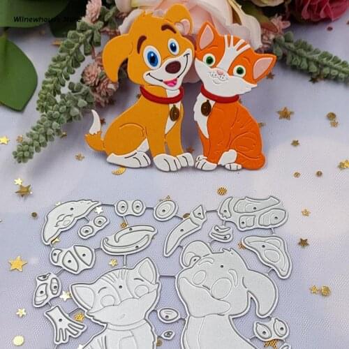 Cat and Dog Clear Stamps Embossing Mould, DIY Printing Carbon Steel Mould for Card Making and Scrapbooking
