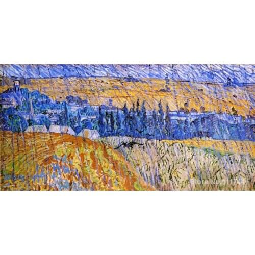 Impressionist painting Landscape in the Rain Vincent Van Gogh art home decor Handmade High quality