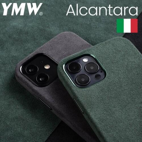 YMW Italian Alcantara Case for iPhone 12 Pro Max mini 11 Fashion Luxury Car Interior Artificial Leather Business Phone Cases