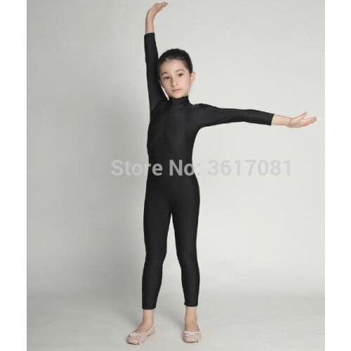 Kids adult Black Spandex jumpsuit Zentai Second Skin Bodysuit Halloween Cosplay without hood hands foot
