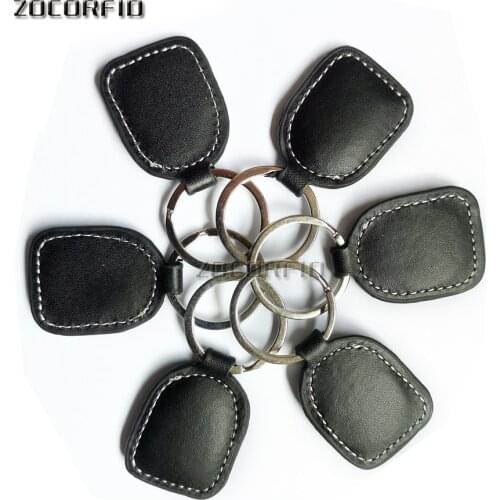 125KHZ EM4100 Leather Keyfobs access control okey tag