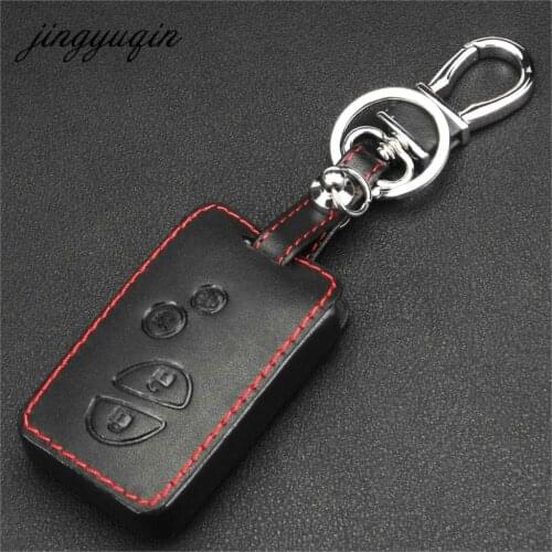 Jingyuqin Leather Car Key Case for Lexus IS EX RX 4 buttons Remote Keyless Protect Cover Auto Accessories