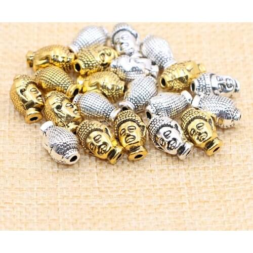 Mestylish 20pcs/Lot Antique Silver Gold Metal Buddha Spacer for Natural Stones Buda Beaded Necklaces & Bracelets DIY Jewelry