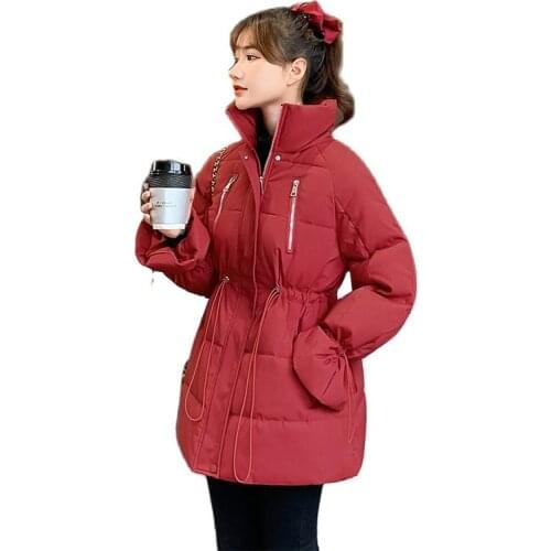 Fashion Winter Jacket Women Short Jackets For Women 2021 New Waist Korean Parkas Padded Stand Collar Cotton Jjacket TYJTJY