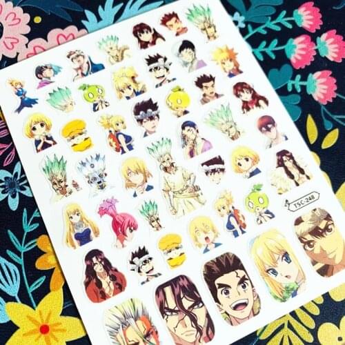 Newest TSC series TSC-242-248Cartoon character 3d nail art stickers decal template diy nail tool decoration
