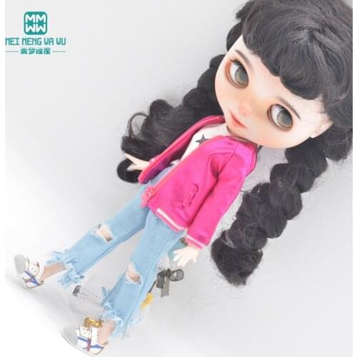 1pcs Blyth Doll Clothes Azone OB23 OB24 doll accessories Fashion jackets, jeans, shoes Girls gift