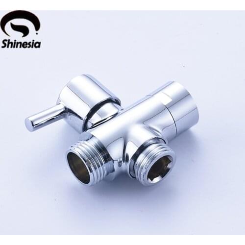 Wholesae and Retail Chrome Polished Solid Brass Bathroom Shower Faucet G1/2 Water Segregator Switch Valve