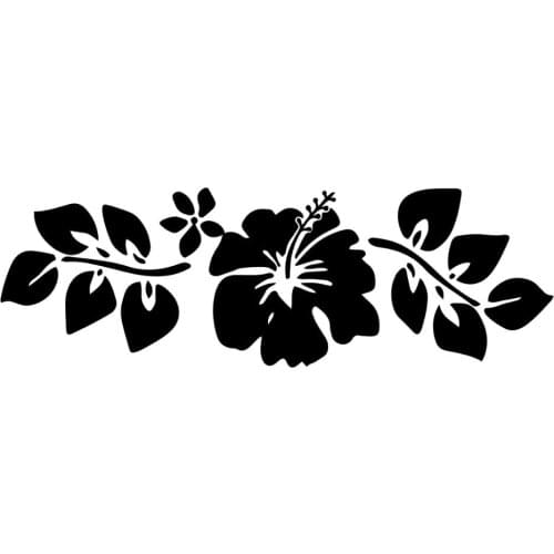 Dazzling Blooming Hibiscus Flower With Green Leaves Decals Auto Car Racing Motorcycle Helmet Vinyl Stickers FA370