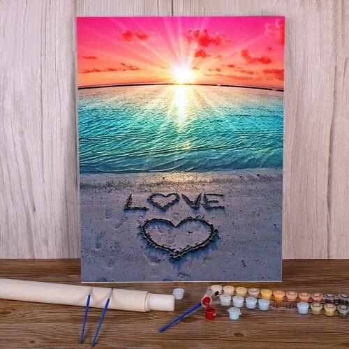 Landscape Sea Coloring By Numbers Painting Complete Kit Oil Paints 40*50 Painting On Canvas Home Decor Crafts Drawing