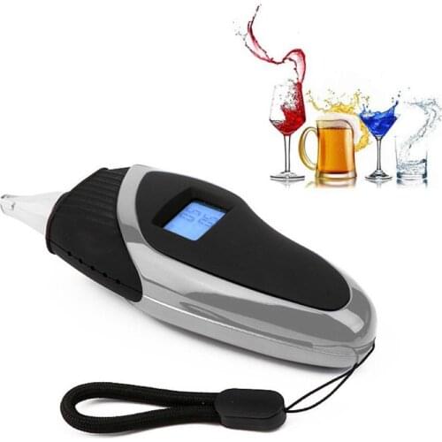 Handheld Digital Display Backlight Breath Alcohol Tester with 5 Mouthpieces Car Accessories