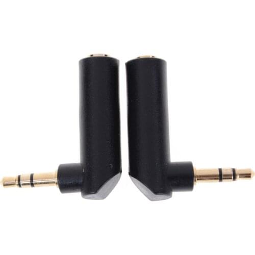 Gold-plated Connector 3.5 jack Right Angle Female to 3.5mm 3Pole Male Audio Stereo Plug L Shape Jack Adapter Connector 2pcs