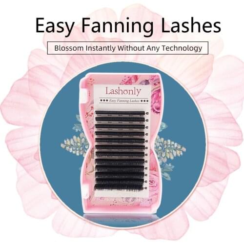 Lashonly Easy Fan Lashes Automatic Flowering Bloom Eyelash Extension Self-Making Fans Fast Fan Volume Lashes Soft Makeup Lashes