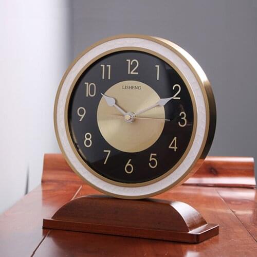 Luxury Resin Wooden Table Clock Vintage Living Room Office Bedroom Desk Clock Silent Quartz Clocks Home Decoration Table Watch