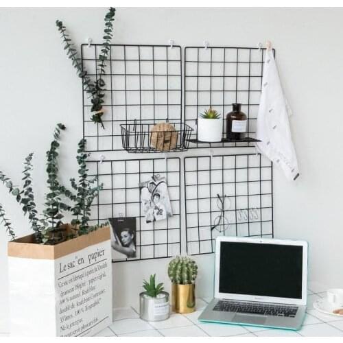 20/30cm Nordic Home Wall Iron Grid Decoration Photo Postcards DIY Frame Wall Art Display Storage Rack Holder Shelf Organizer