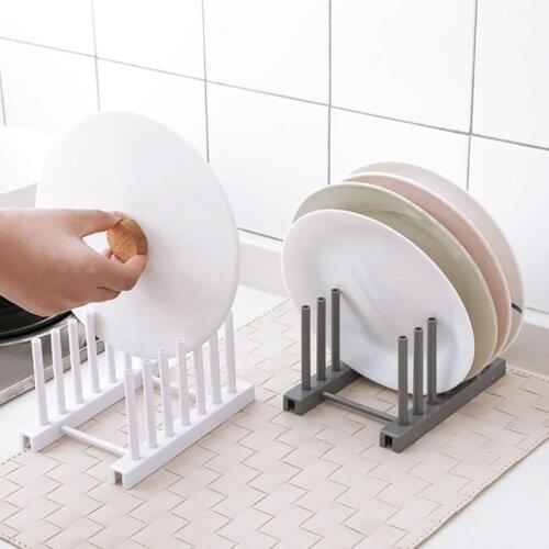Pot Lid Dish Drain Rack Tableware Detachable Plastic Storage Shelf Plate Drying Holder Household Kitchen Organizer Accessories
