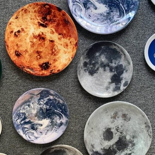 Stars Bone china Breakfast Plate Home Decoration Handmade Ceramic plate Living room decoration wall hanging decoration