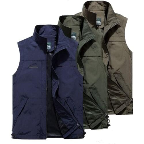 Mens Fishing Vest New Summer Quick Dry Outdoor Zip for Photography Sleeveless Jacket Sport Fishing Life Vest Men Hunting Travel