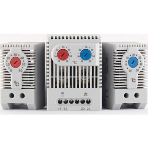1PC Temperature Controller KTS011(NO) / KTO011(NC) ZR011(NO/NC) Mechanical Thermostat Switch 35MM DIN Rail For Distribution Box