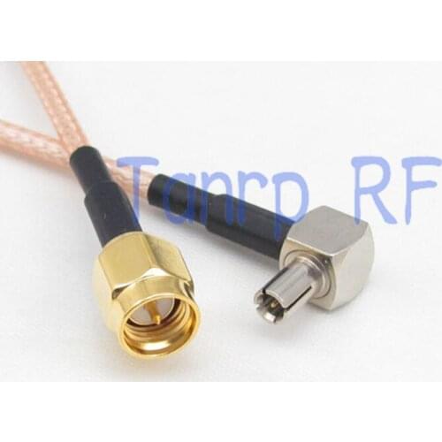 20CM Pigtail coaxial jumper cable RG316 extension cord 8inch TS9 male right angle plug to SMA male plug RF adapter connector