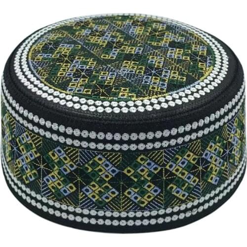2020 Muslim Hats Men Cotton Embroidery Turban Islam Prayer Arab Man India Hijab Caps Saudi Arabia Islamism Musliman Jewish Hat