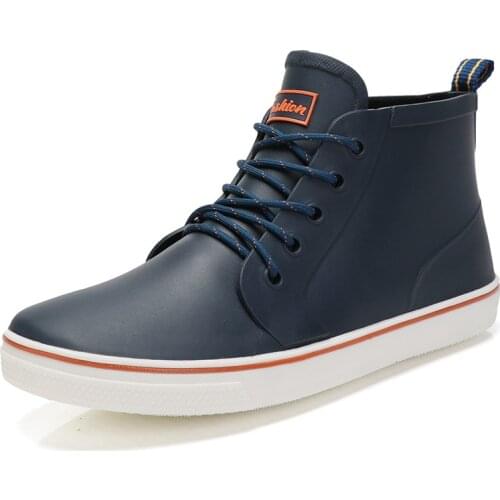 2021 Rainboots Slip Water Shoes Fishing Boots Short Rubber Rain Boots Man Garden Boots Men Lovers Shoesnj67