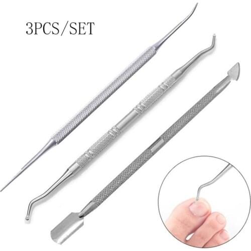 3pcs Hook Ingrown Double Ended Ingrown Toe Correction Lifter File Toe Nail Care Manicure Pedicure Toenails Clean Foot Care Tool