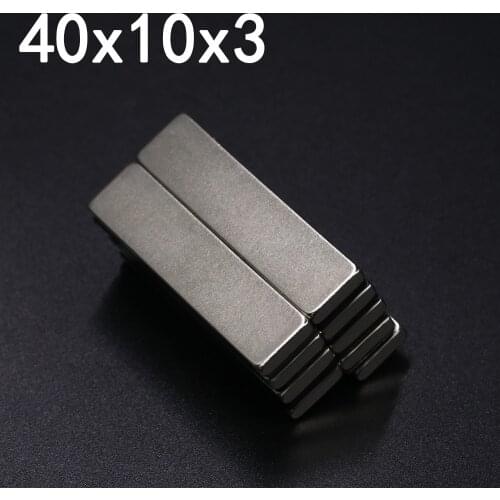 5/10/20/50Pcs 40x10x3 Neodymium Magnet 40mm x 10mm x 3mm N35 NdFeB Block Super Powerful Strong Permanent Magnetic Imanes