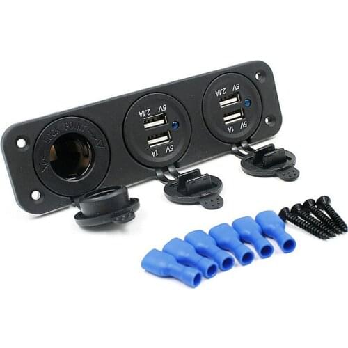 50Pcs/Lot CS-402A1 Motorcycle 12V Car Dual USB Adapter Charger Port Adapters