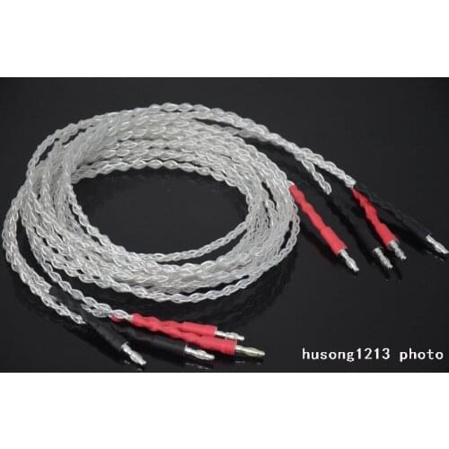 99.998% single crystal copper silver-plated speaker wire speaker cable 2.5m