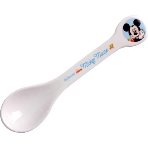 Disney Children Dinnerware Minnie and Mickey Spoon Cute Anti-fall Baby Feeding Dinnerware Set