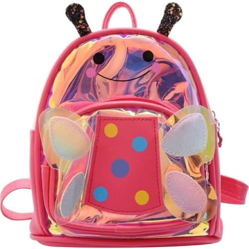 Preschool bags Cute Bee Toddler Backpack Transparent Princess Bag for Girls PU Waterproof Kids Bookbag Bags Gifts mochila