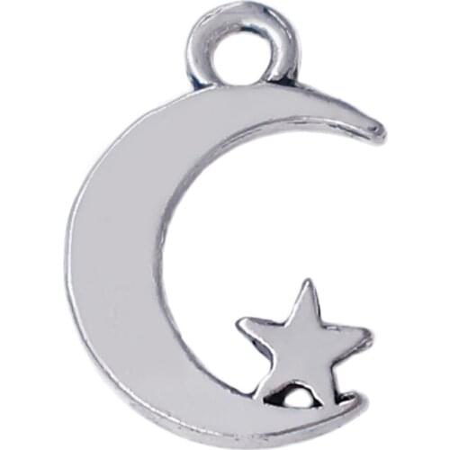 Ancient Moon Star Combination Metal Charm & Pendant diy expandable bangles accessoires