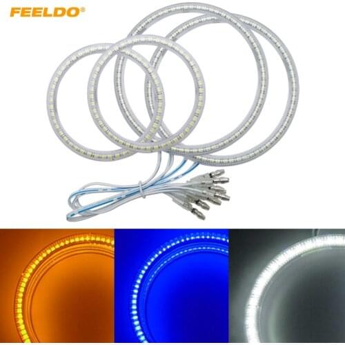 FEELDO 4Pcs/Set Car LED Halo Rings Angel Eyes DRL Head Lamp For VOLKSWAGEN Golf 5