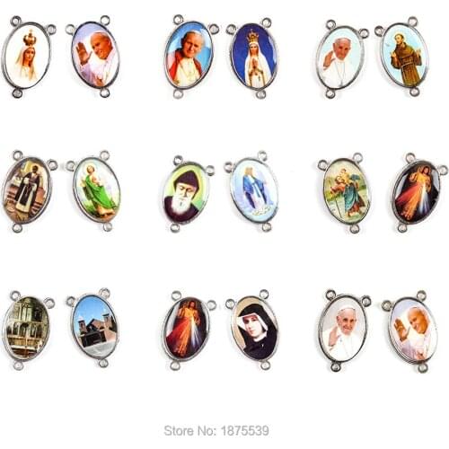 Catholic Accessory Rosary Centerpieces Two Side Different Color Image Saint Catholicism