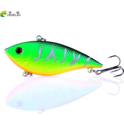 Hengjia 1PCS 7cm 10.5g 6# hooks winter fishing lures wobblers metal hard sequin VIB bass peche trout fishing baits pesca