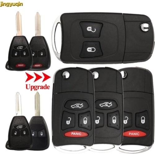 Jingyuqin 10X Remote Car Key Fob Shell Modified For Chrysler Town Country Dodge Grand Caravan Jeep No Battery Holder Big Button