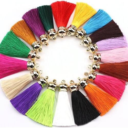 2PCS 5cm small Silk Tassel Brush fringe Bookmark tassel Satin phone Tassels for crafts earrings material jewelry diy cloth decor