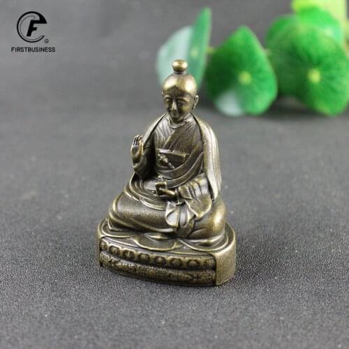 China Religious Antique Bronze Taoism Taoist Laozi Lord Statue Pure Copper Buddha Figurines Ornaments Feng Shui Home Decor