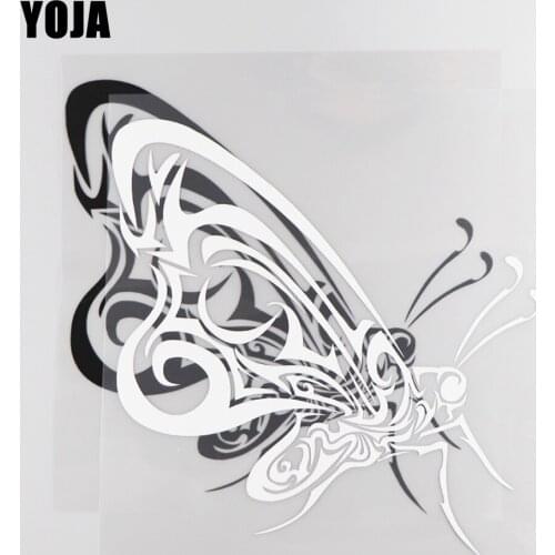 YOJA 22.9×22.6CM Handsome Moth Vinyl Animals Cartoon Car Stickers Decal Black/Silver 19C-0087