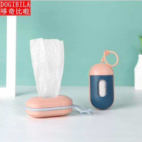 Pet garbage bag dispenser portable outdoor pet garbage box cleaning supplies poop bag porta bolsas caca perro +15 garbage bags