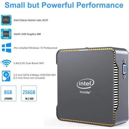 GK3V Mini PC Windows 10 Key ProIntel Gemini Lake J4125 8GB DDR4 128GB 256GB SSD Gaming PC 2.4G 5G WiFi 1000M Mini Computer