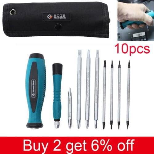 Screwdriver Set Multi-function Double Head Screwdrivers Repair Tool Phillips / Slotted Screwdriver with Magnetic Hand Tools