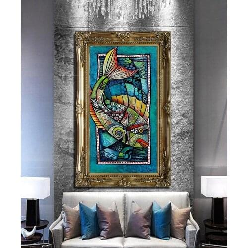 NEW 3D Rhinestone Paintings Crystal Home Decoration 5D DIY Diamond Paintings fish Cross Stitch Pattern Diamond Embroidery FG1610