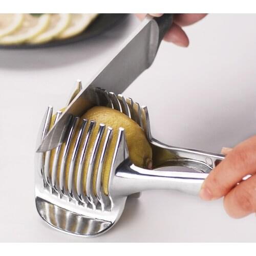 New Kitchen Fruit Slicer Vegetable Tomato Clip Holder Lemons Potato Cutter Tool home decoration accessories bathroom accessories
