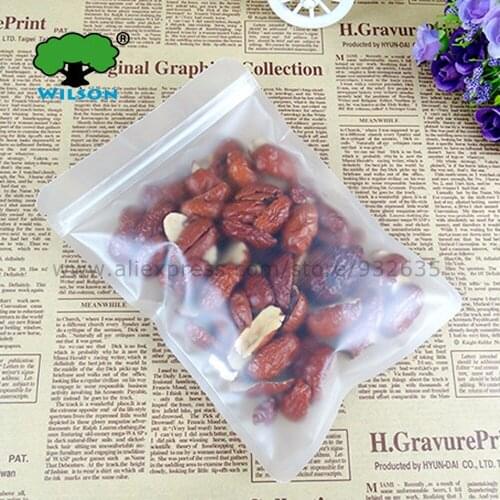 Opening 20cm -30cm) 50Pcs Matte Plastic Clear Full Frosted Clear Zip Lock Bag Semi-transparent Zip bag