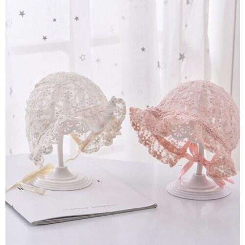 Spring And Summer Bucket Hat Lace baby Girl Hats Lovely For Childrens Cap Kids Hats Caps For New Born Kids Photography Props