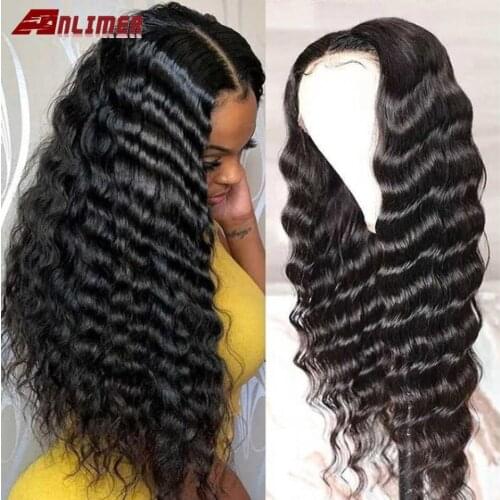 Loose Deep Wave Frontal Wig Transparent 13x4 Lace Front Wigs Curly Human Hair Wig For Women 4x4 Lace Closure Human Hair Wigs