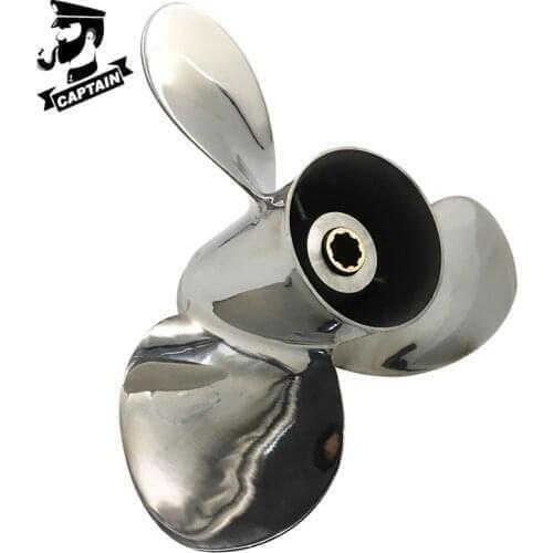 Stainless Steel Propeller 9 1/4x9 Fit Yamaha Outboard Engines 9.9 HP 15HP F15C F15 F20 8 Tooth Spline RH 63V-45945-00-EL
