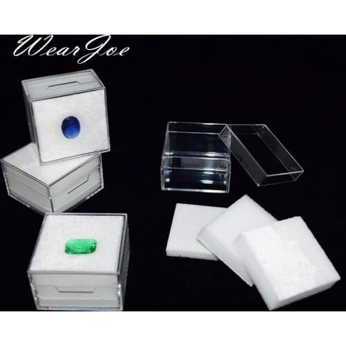 Wholeale Diamond Storage Organizer Clear Rectangle Gem Jars Box Gemstones Packaging Box Pendant Jewelry Combo Gift Display Case