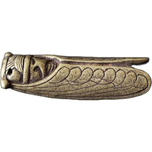 Retro bronze collection, sculpture, Zen, brass, amazing copper cicada Pendant